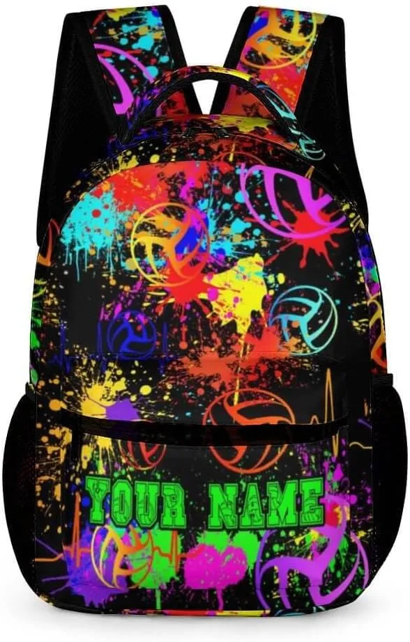 Custom Volleyball School Backpack for Kids Girls Boys, 16 Inch Cool Volleyball Themed Bookbag, Personality School Backpack for Students Children, sustainable, Lightweight, Large Capacity