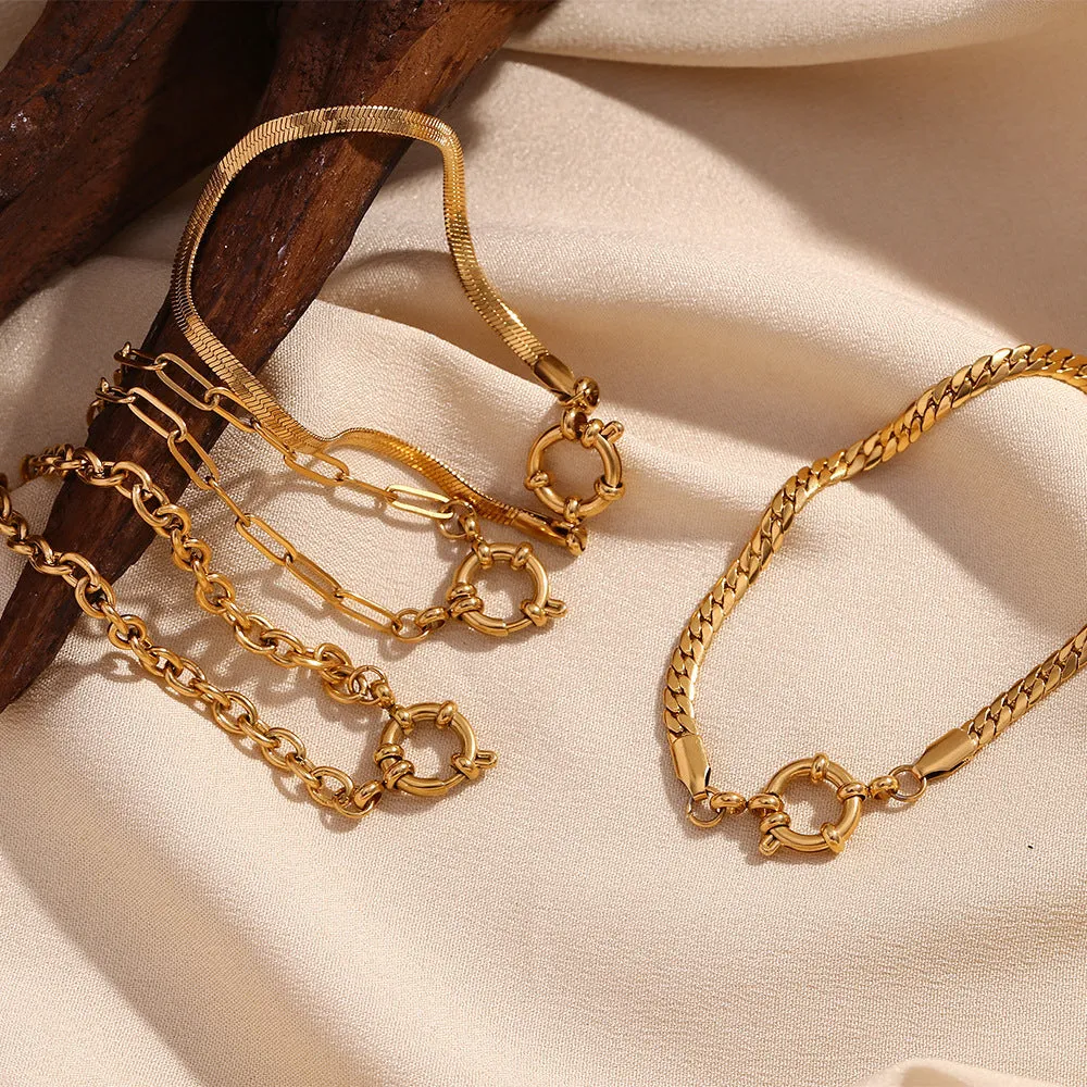 European and American Simple Blade Chain Bracelet