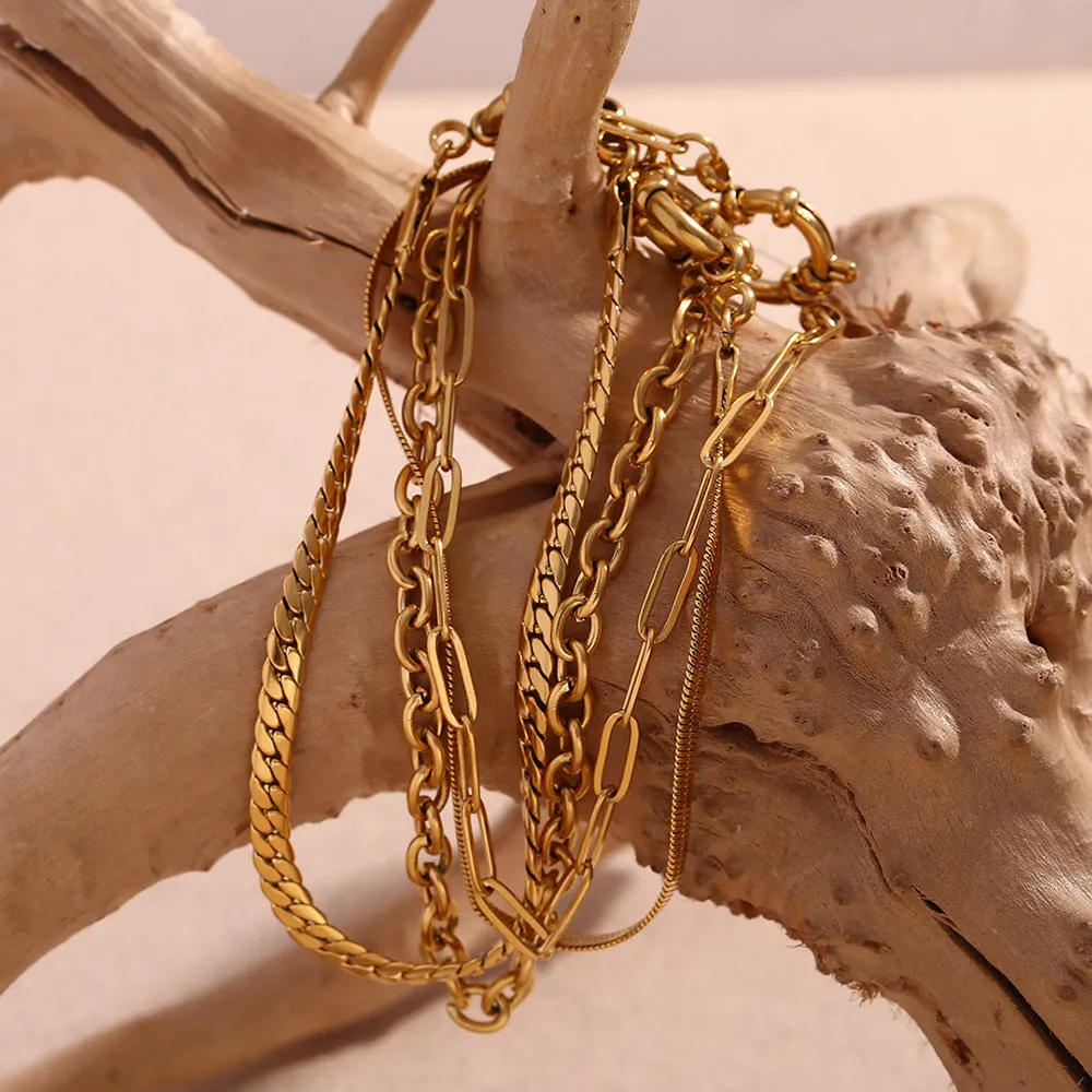 European and American Simple Blade Chain Bracelet