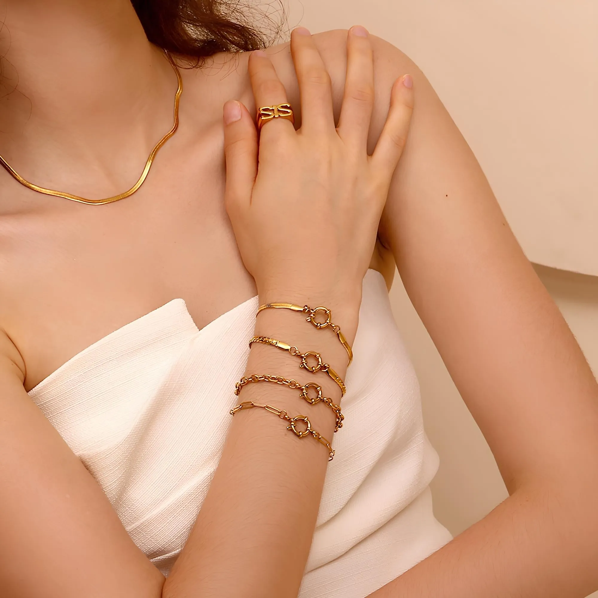 European and American Simple Blade Chain Bracelet