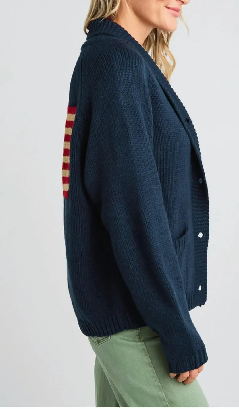 Fourth of July American Flag Knit Sweater Cardigan for Women Y2k USA Patriotic Vintage Knitwear Cardigans.