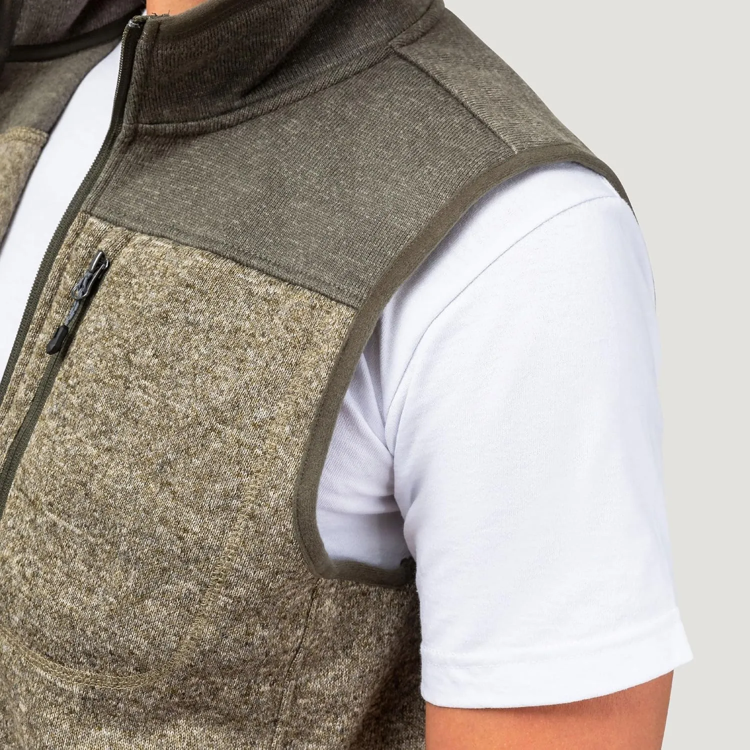 Free Country Men's Full Zip Color Block Sweater Fleece Vest