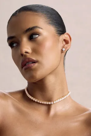 Gaze | Gold Diamante Necklace & Earrings Set