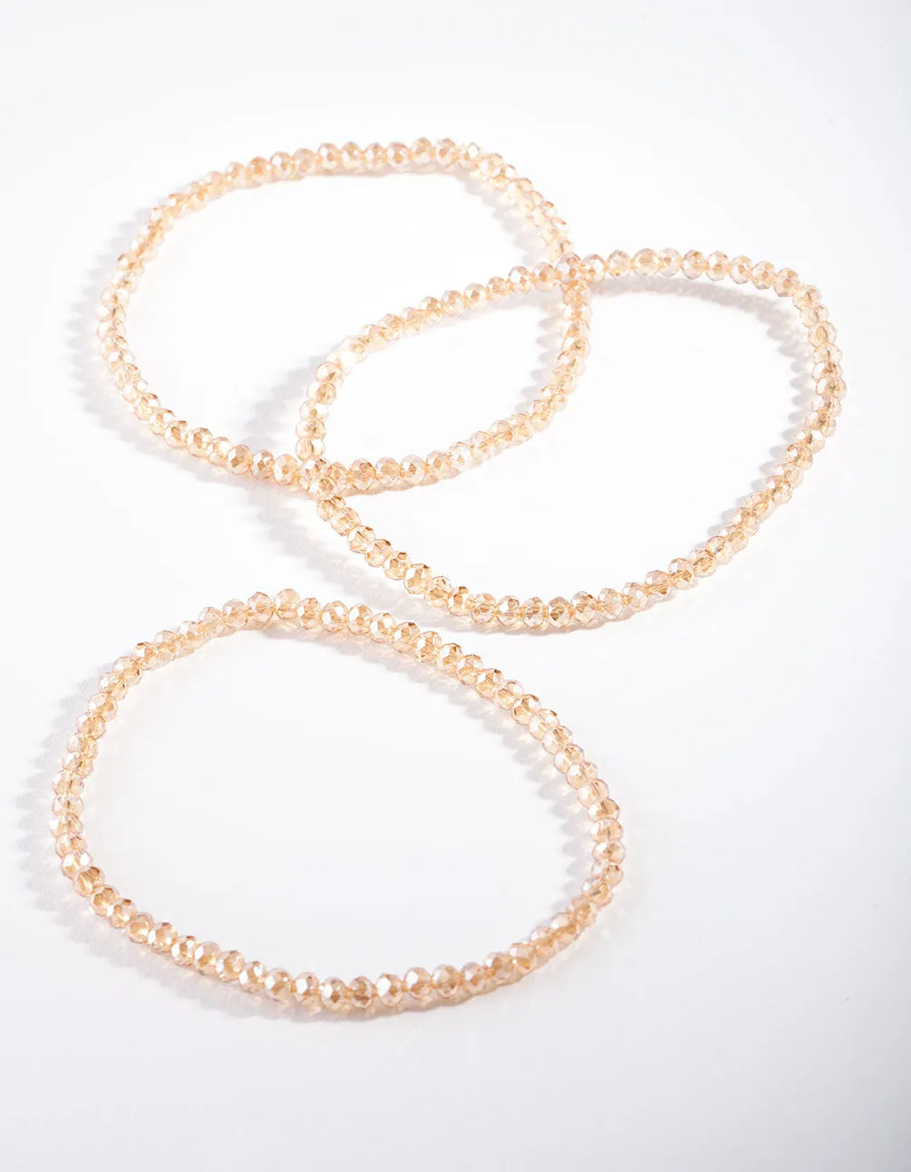 Gold Facet Bead Bracelet Set