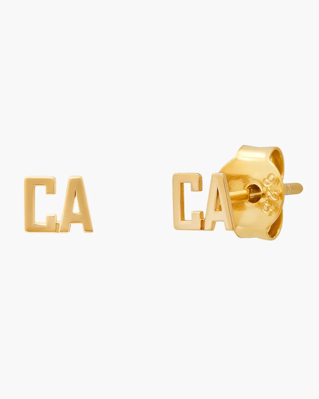GOLD VERMEIL CA STUDS IN GOLD