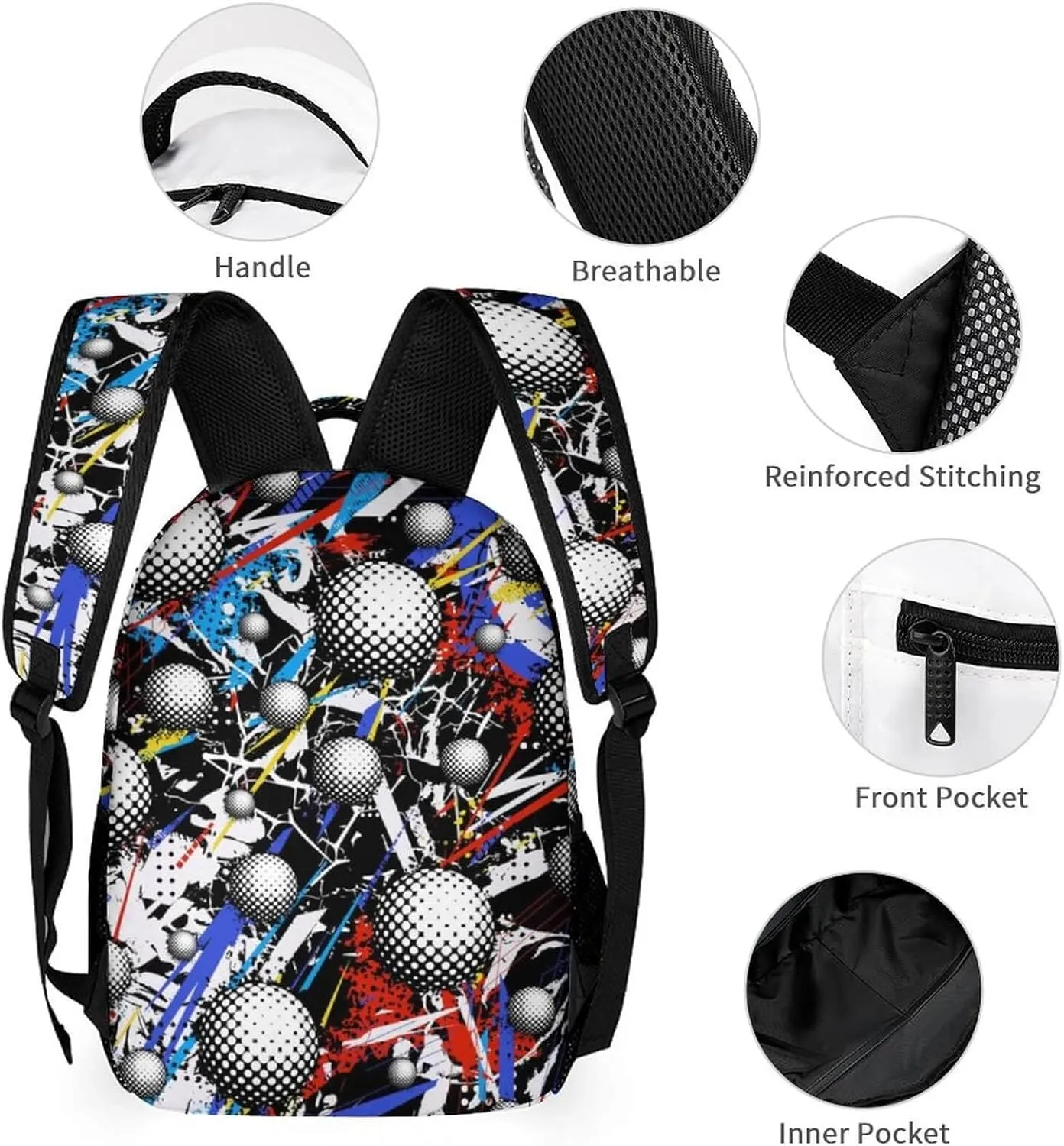 Golf School Backpack for Kids Girls Boys, 16 Inch Cool Golf Themed Bookbag, Personality School Backpack for Students Children, sustainable, Lightweight, Large Capacity