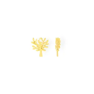 Handmade Gold Plated Silver Stud Earrings Little Trees
