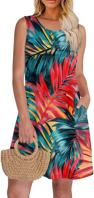 Hawaiina Dress for Women 2025 Summer Casual Petal Slim Striped Ruffle Floral Sundresses Plus Size Tropical Dresses
