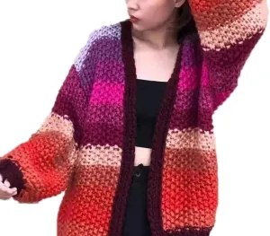 Hollow Out Kint Color Women Cardigan Sweater Elegant Long Puff Sleeve Female Sweaters Autumn Casual Lady Clothing