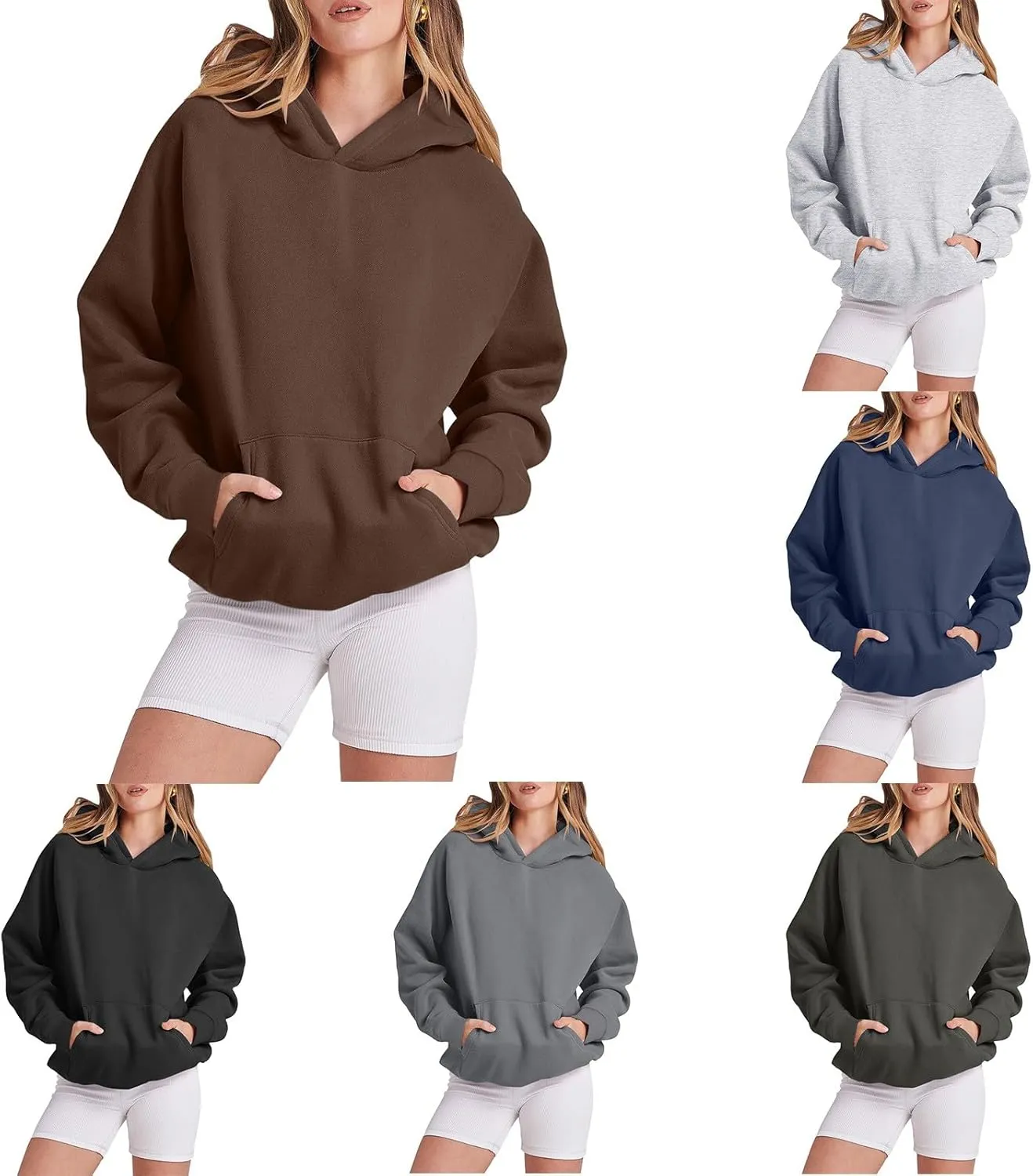 Hoodies for Women Oversized Hoodies Trendy Fleece Sweatshirts Long Sleeve Sweaters Pullover Fall Outfits with Pocket