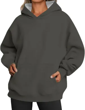 Hoodies for Women Oversized Hoodies Trendy Fleece Sweatshirts Long Sleeve Sweaters Pullover Fall Outfits with Pocket