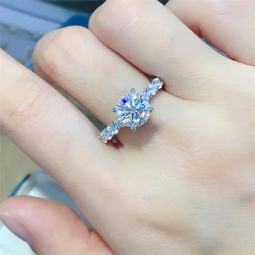 I Am Valued 2 Carat Moissanite 925 Sterling Silver Ring