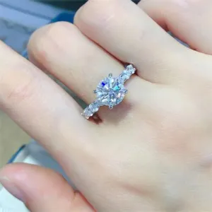 I Am Valued 2 Carat Moissanite 925 Sterling Silver Ring