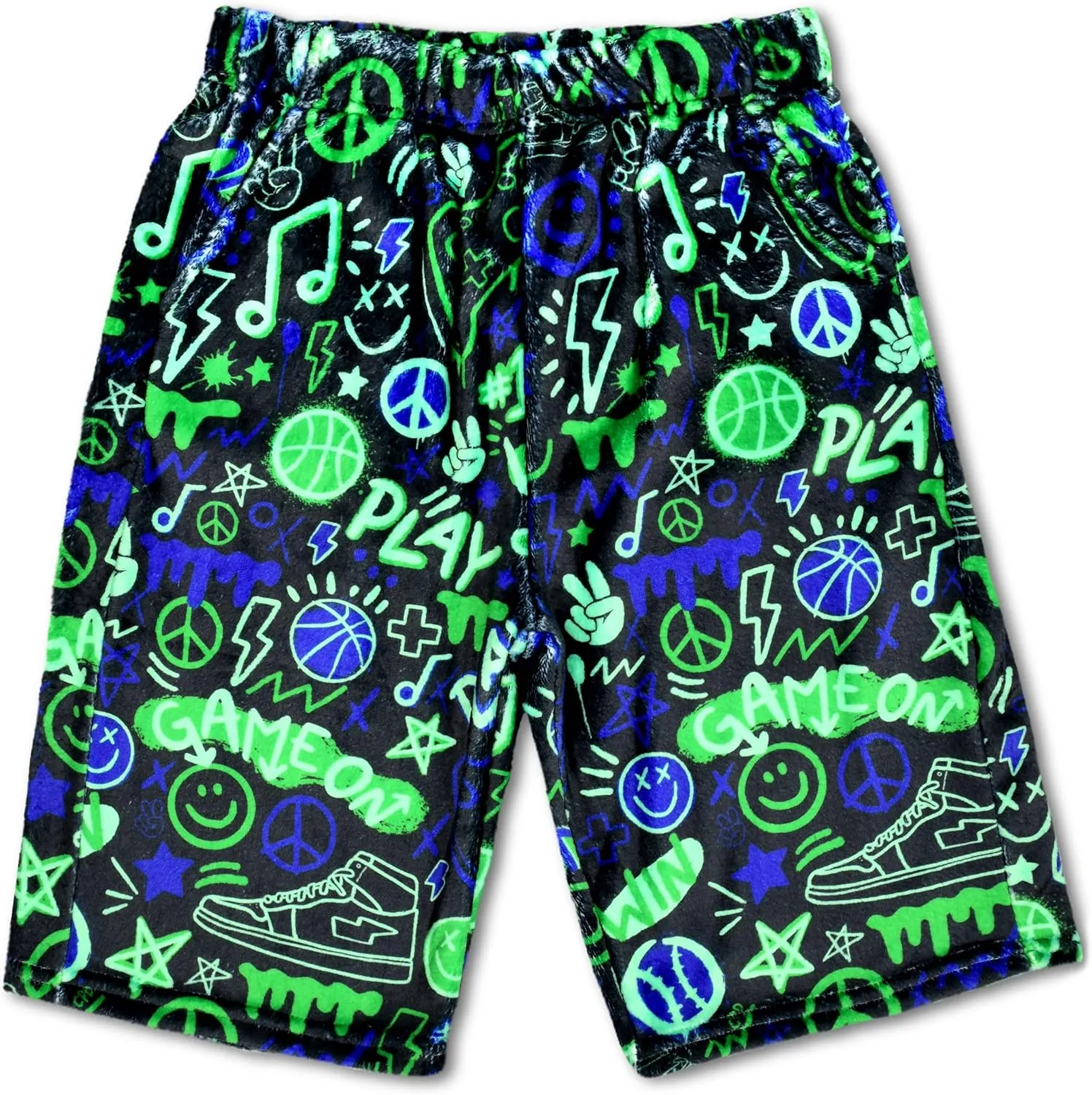 iscream   Corey Paige Designs Big Boys Bold Print Silky Soft Plush Shorts Collection