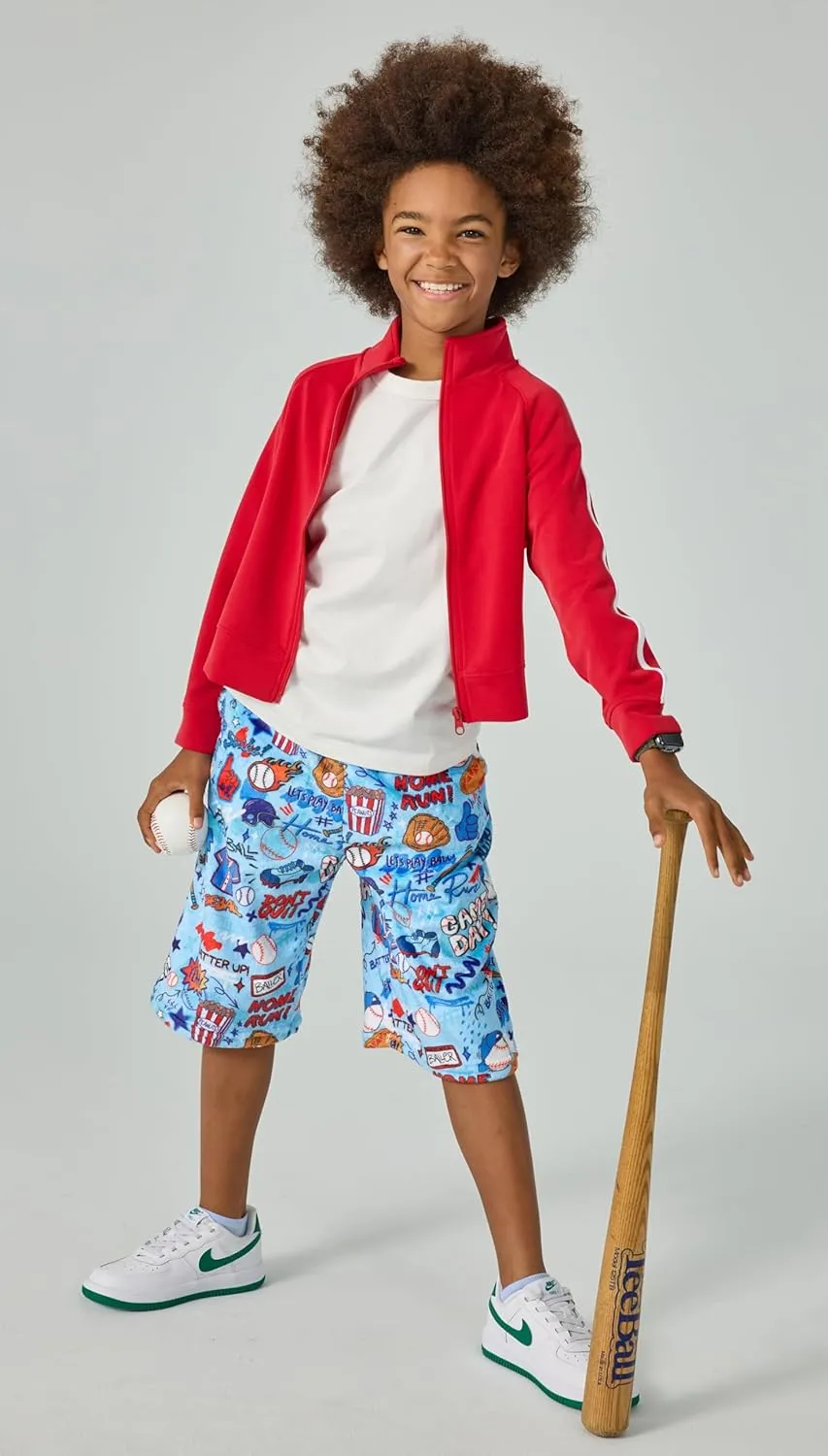 iscream   Corey Paige Designs Big Boys Bold Print Silky Soft Plush Shorts Collection