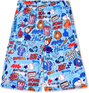 iscream   Corey Paige Designs Big Boys Bold Print Silky Soft Plush Shorts Collection