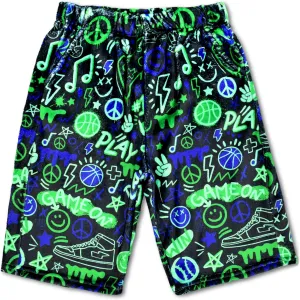 iscream   Corey Paige Designs Big Boys Bold Print Silky Soft Plush Shorts Collection