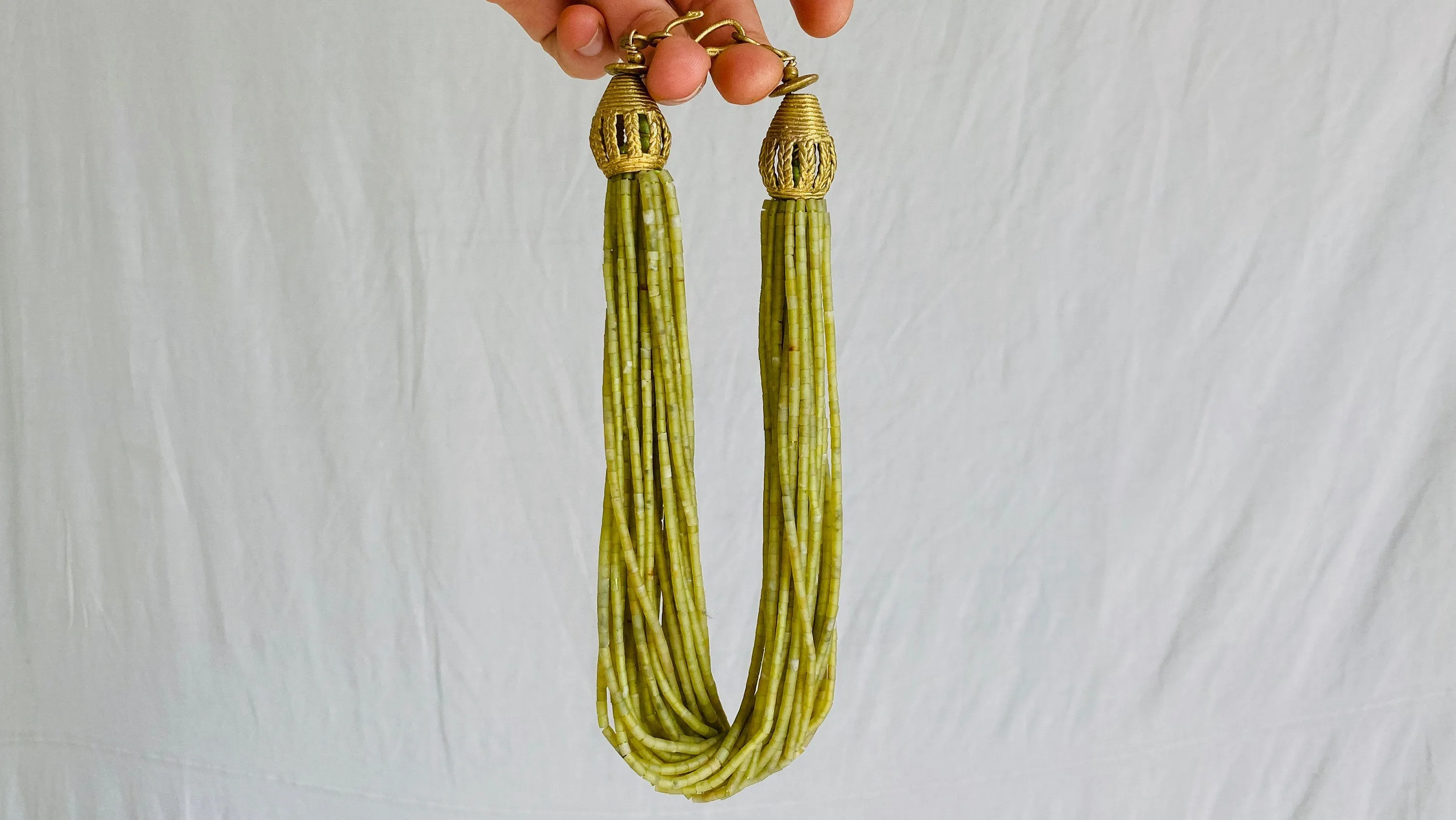 Jade Choker Necklace. Multi Strand