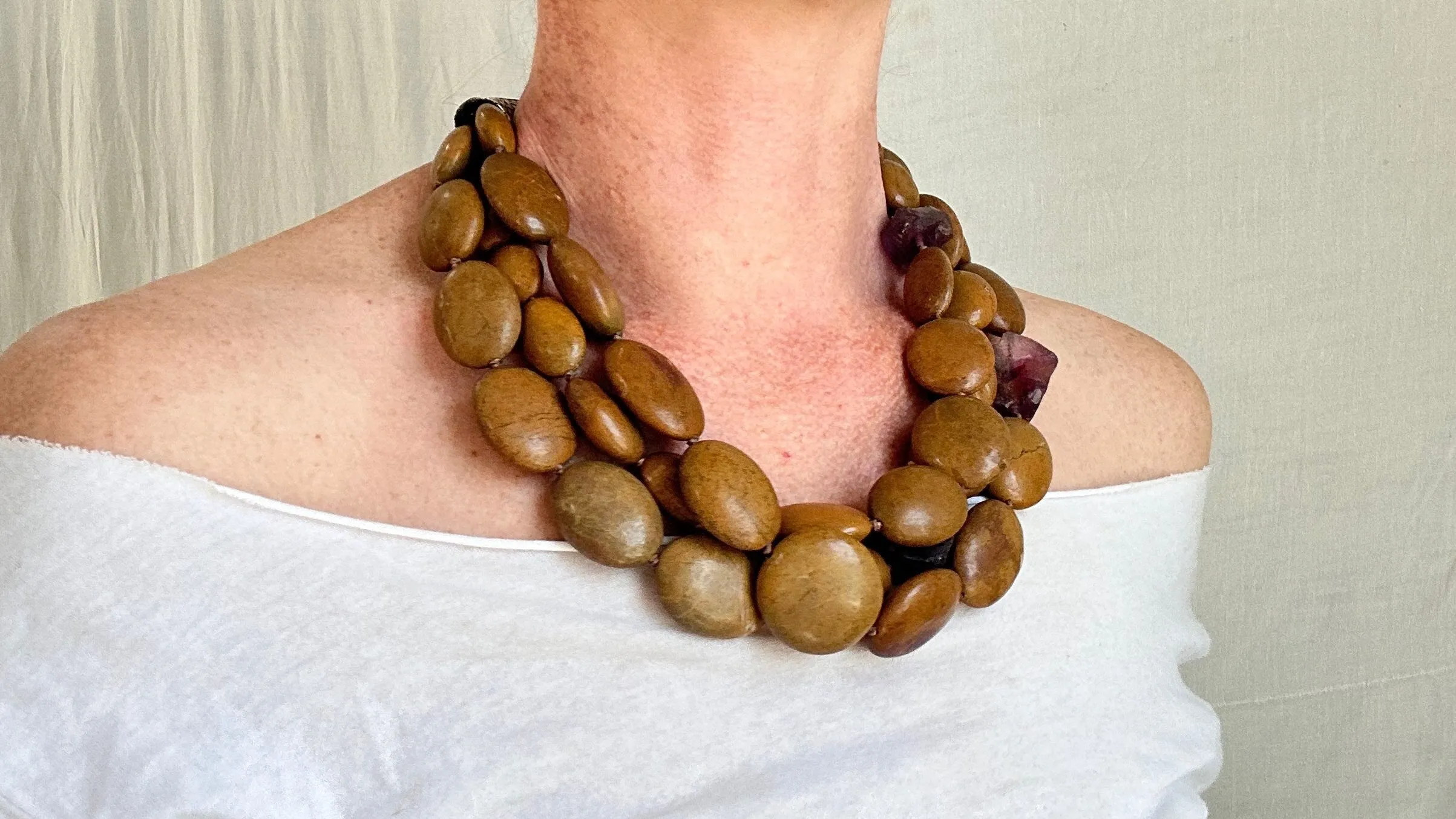 Jasper & Fluorite Multi-Strand Necklace. Sterling Silver. 1185