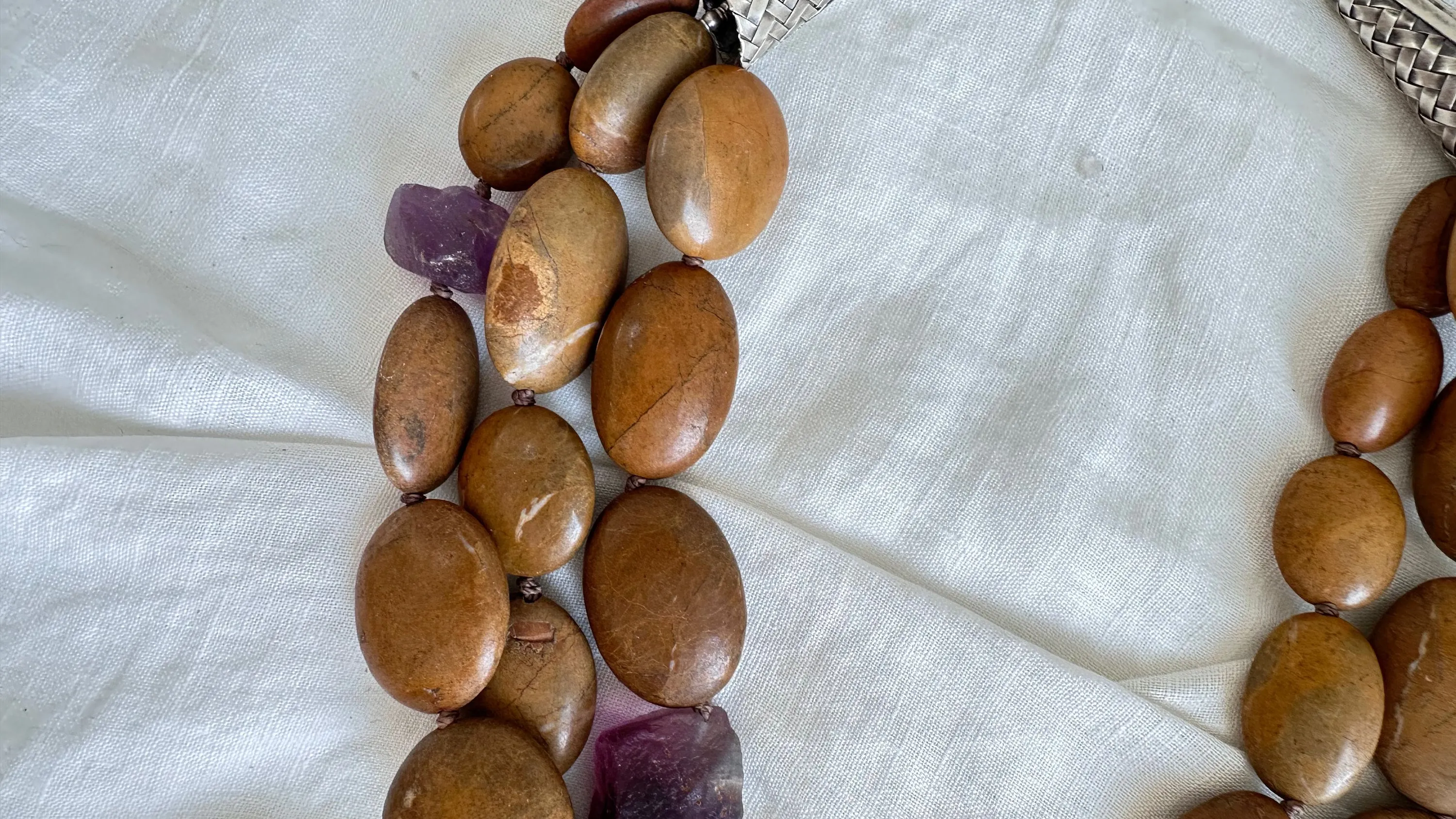 Jasper & Fluorite Multi-Strand Necklace. Sterling Silver. 1185