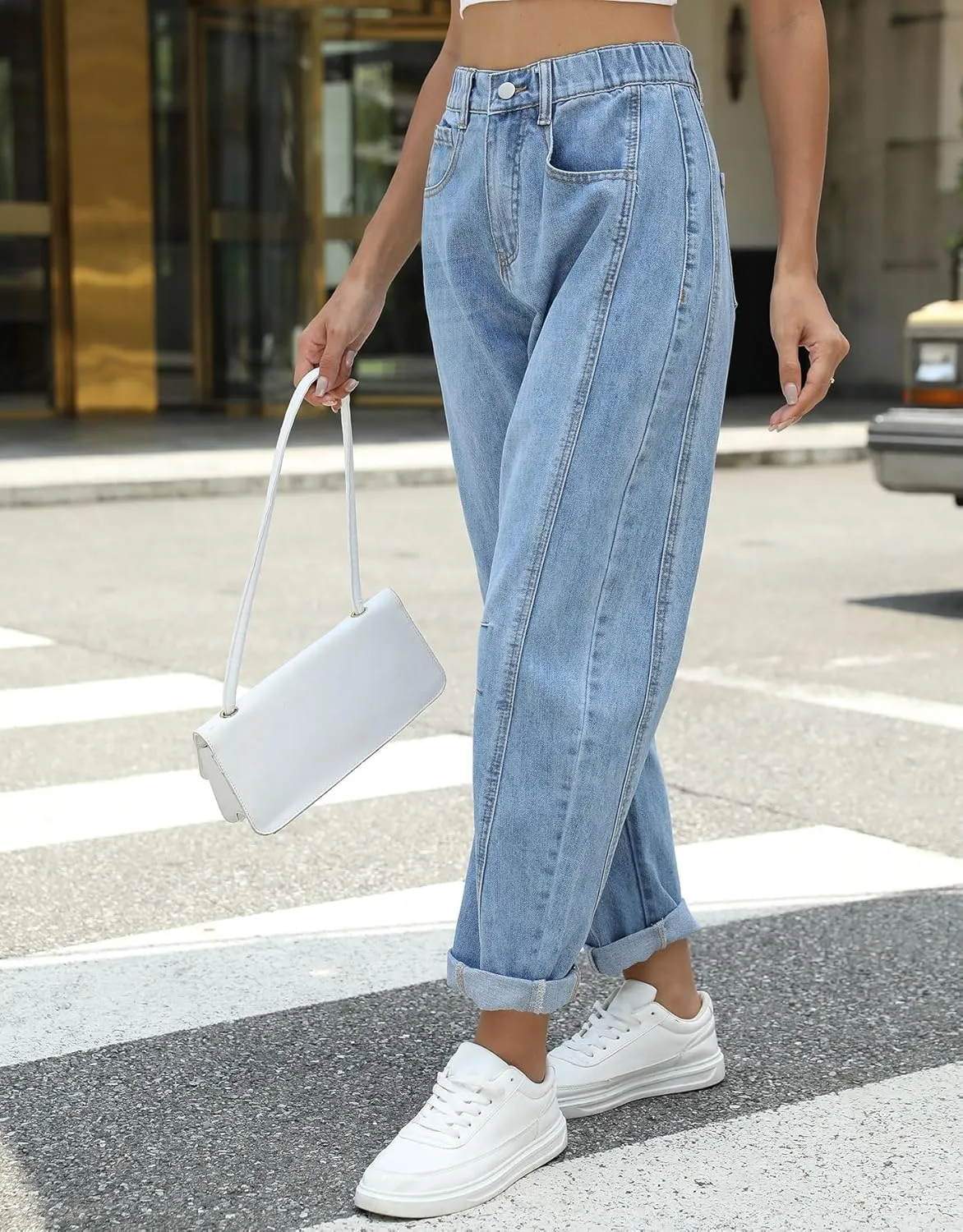 Kedera Women Barrel Jeans Casual Denim Pants 2025 Loose Wide Leg Baggy Pants Mid Waist Boyfriend Jeans Y2k Pants