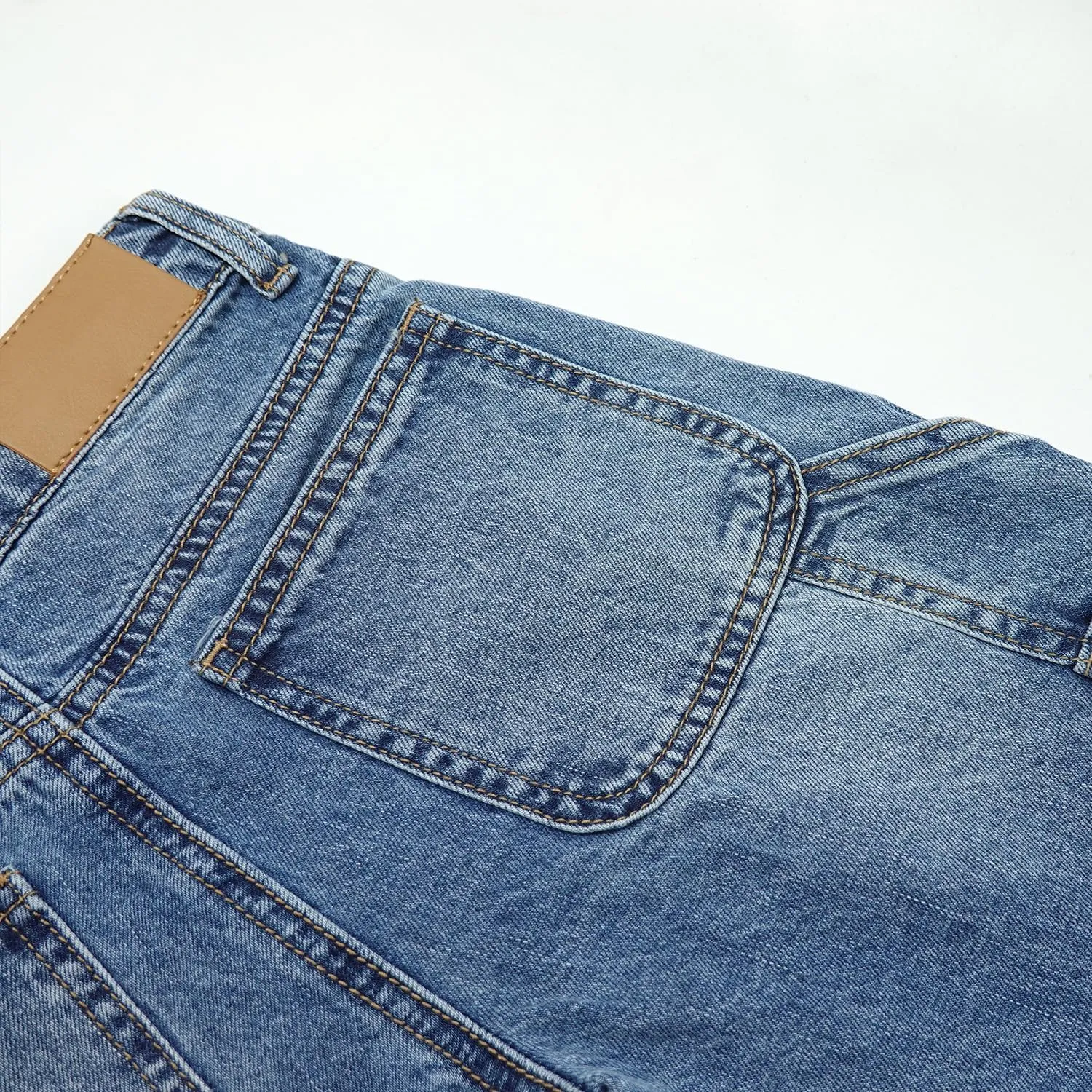KIDSCOOL SPACE Girls' Wide-Leg Jeans, Elastic Band Inside Big Patchwork Flared Denim Pants