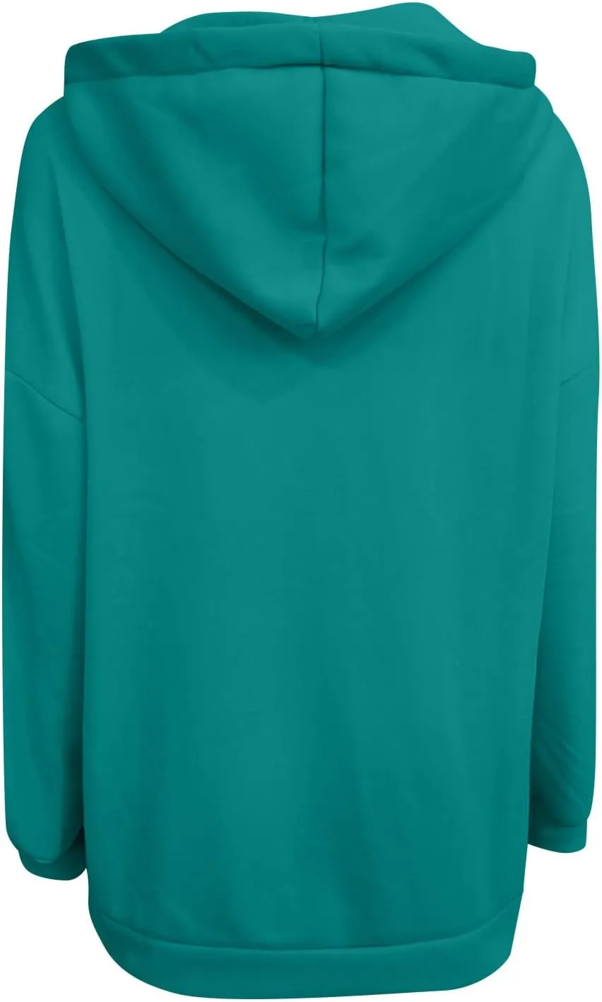 LFEOOST Womens Hoodies Full Zip Tunic Sweatshirts Fashion 2022 Winter Long Sleeve Solid Color Loose Hoodie Jacket with Pocket