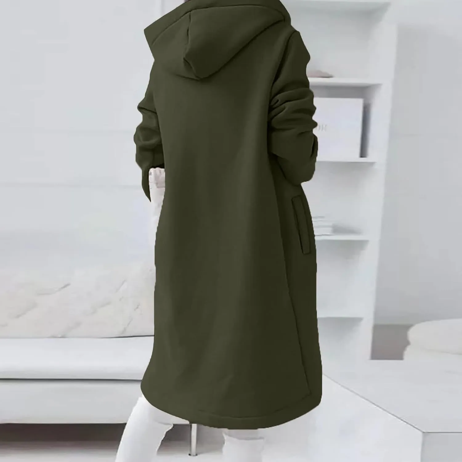 LFEOOST Womens Hoodies Full Zip Tunic Sweatshirts Fashion 2022 Winter Long Sleeve Solid Color Loose Hoodie Jacket with Pocket