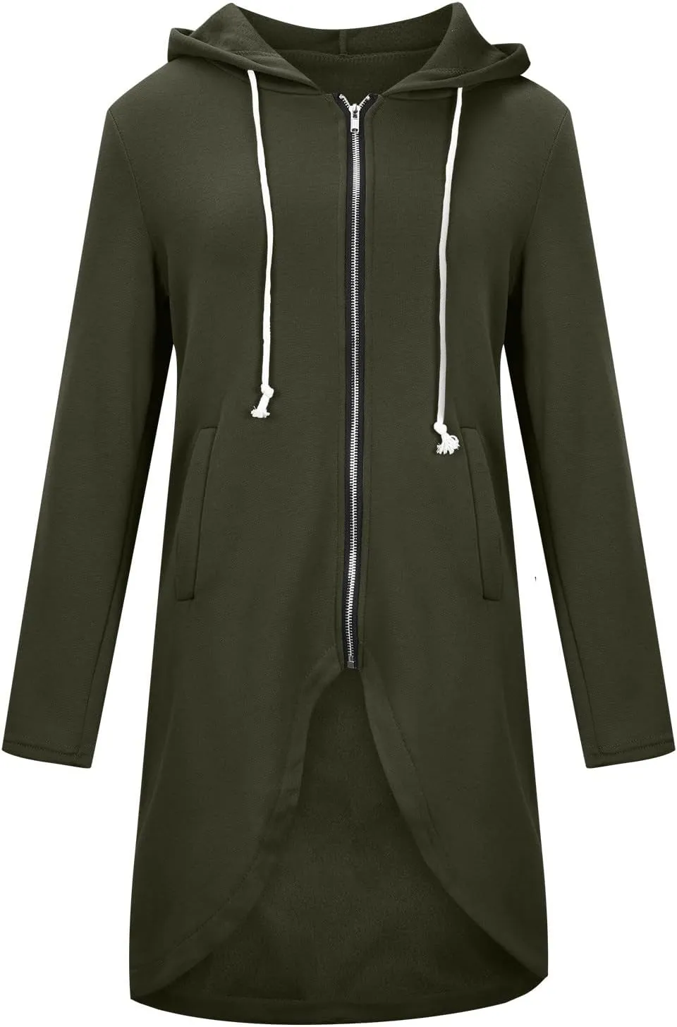 LFEOOST Womens Hoodies Full Zip Tunic Sweatshirts Fashion 2022 Winter Long Sleeve Solid Color Loose Hoodie Jacket with Pocket