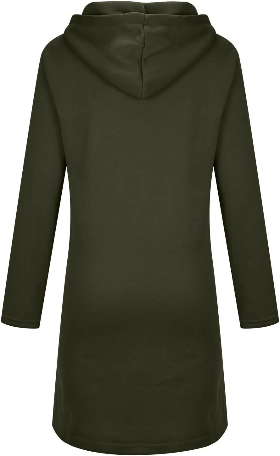 LFEOOST Womens Hoodies Full Zip Tunic Sweatshirts Fashion 2022 Winter Long Sleeve Solid Color Loose Hoodie Jacket with Pocket