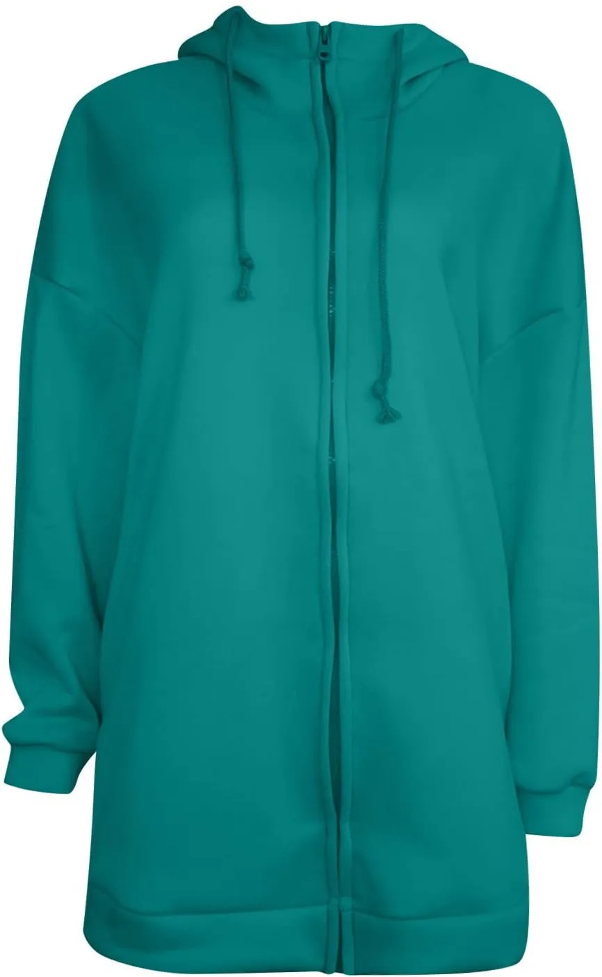 LFEOOST Womens Hoodies Full Zip Tunic Sweatshirts Fashion 2022 Winter Long Sleeve Solid Color Loose Hoodie Jacket with Pocket