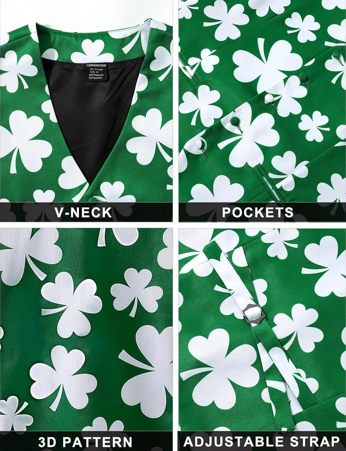 LINOCOUTON Men's Suit Vest with Bow Tie