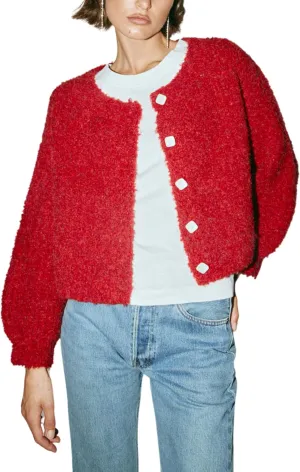 Lviefent Women Knit Cardigans Casual Open Front Button Down Long Sleeve Cropped Sweater Jacket Outwear