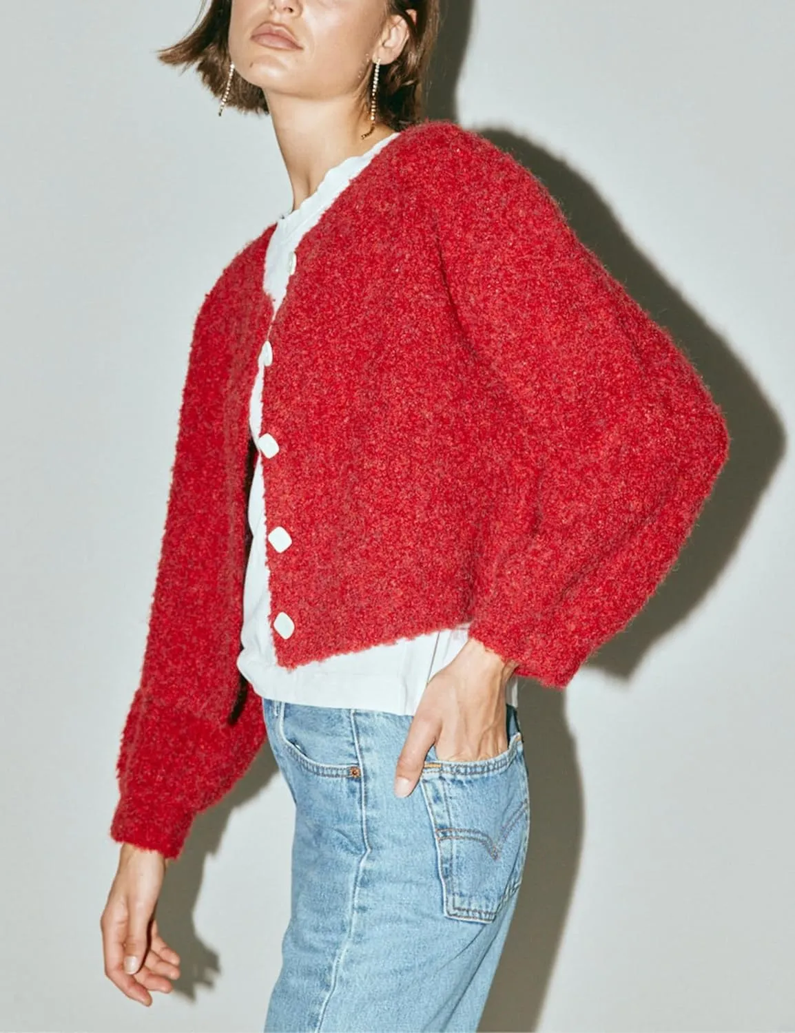 Lviefent Women Knit Cardigans Casual Open Front Button Down Long Sleeve Cropped Sweater Jacket Outwear