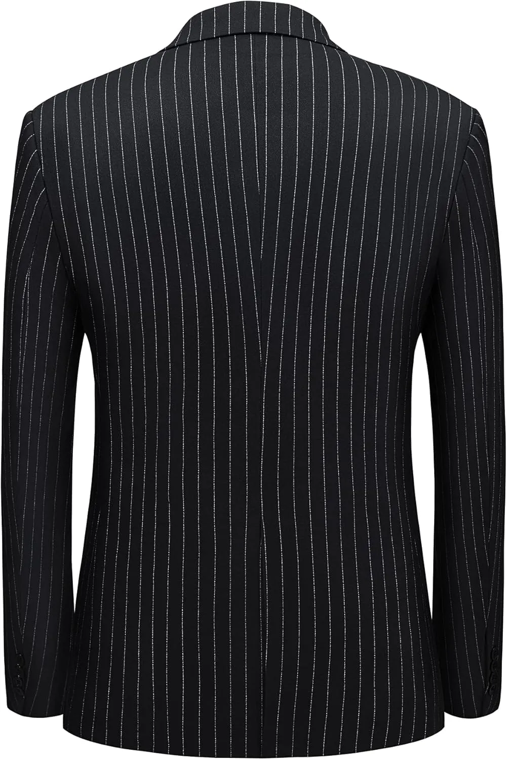 MAGE MALE Mens Pinstripe 3 Piece Suit Slim Fit Elegant Single Breasted Business Wedding Party Blazer Vest& Pants Set