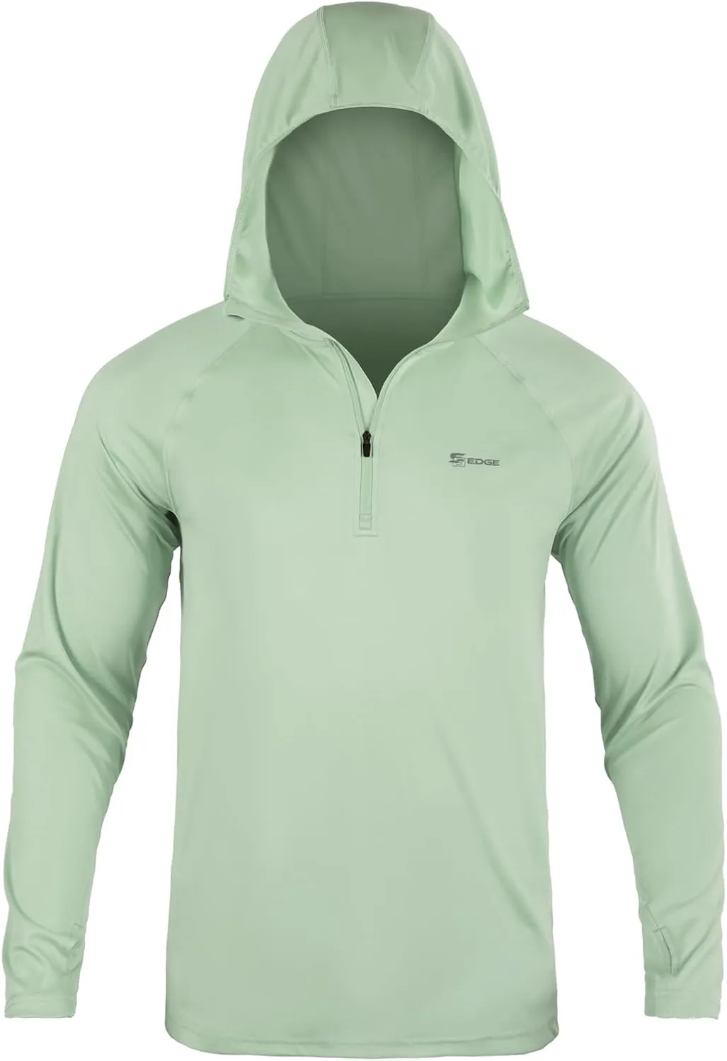 Men's 1/4 Zip Long Sleeve Rash Guard Hoodie Quick-Dry UPF 50  Fishing Hiking and Water Sports