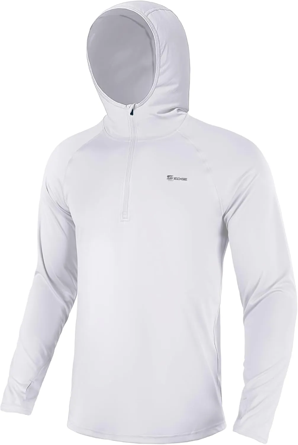 Men's 1/4 Zip Long Sleeve Rash Guard Hoodie Quick-Dry UPF 50  Fishing Hiking and Water Sports