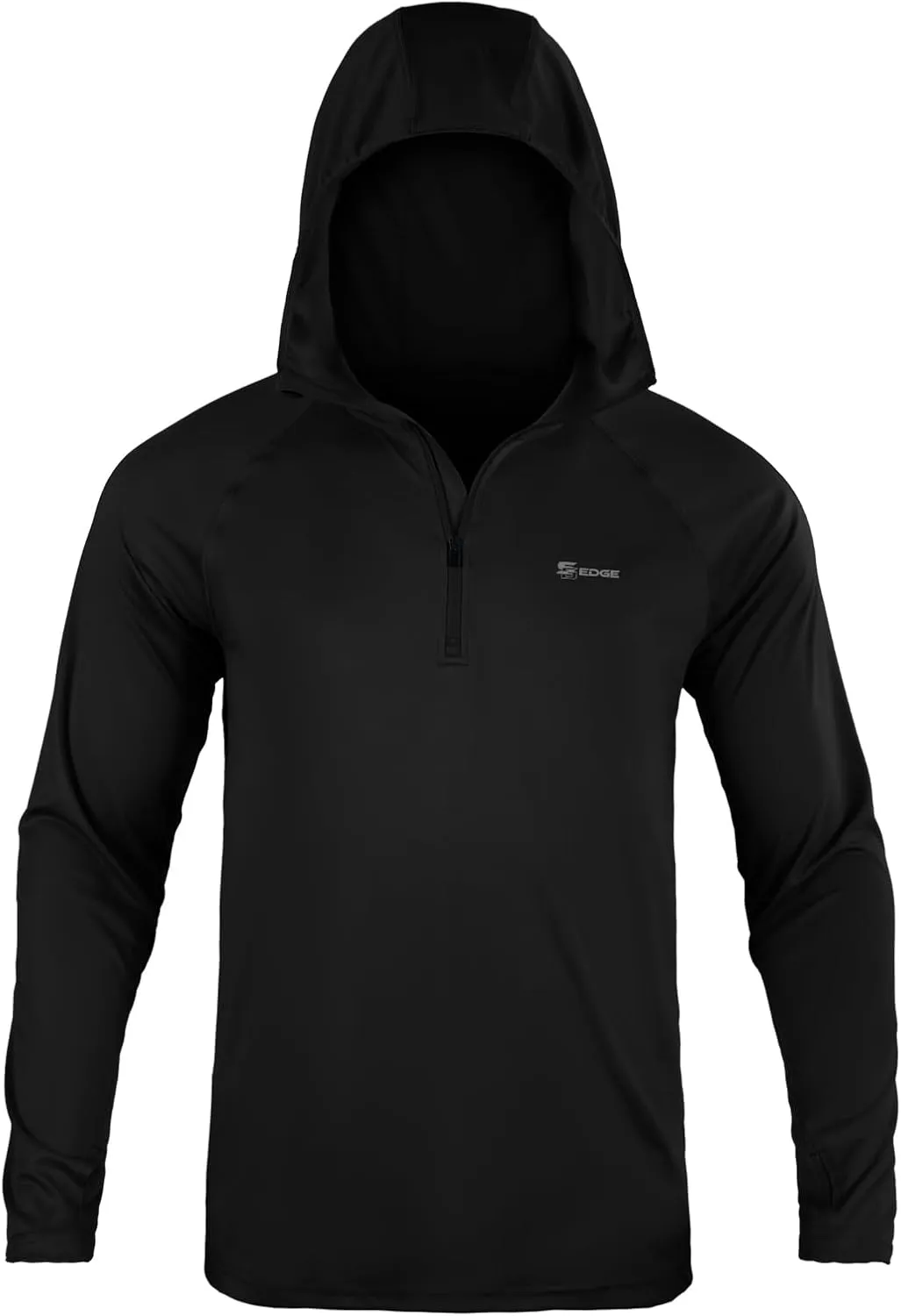 Men's 1/4 Zip Long Sleeve Rash Guard Hoodie Quick-Dry UPF 50  Fishing Hiking and Water Sports