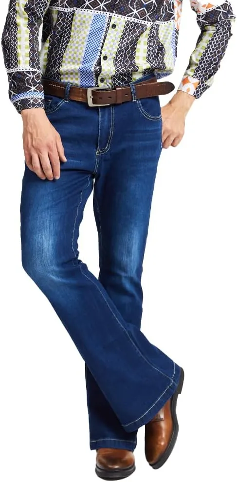 Mens Bell Bottom Jeans 70s Outfits for Men,Mens Bell Bottoms Disco Pants Bell Bottom Pants Jeans for Men