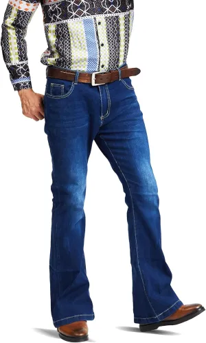 Mens Bell Bottom Jeans 70s Outfits for Men,Mens Bell Bottoms Disco Pants Bell Bottom Pants Jeans for Men
