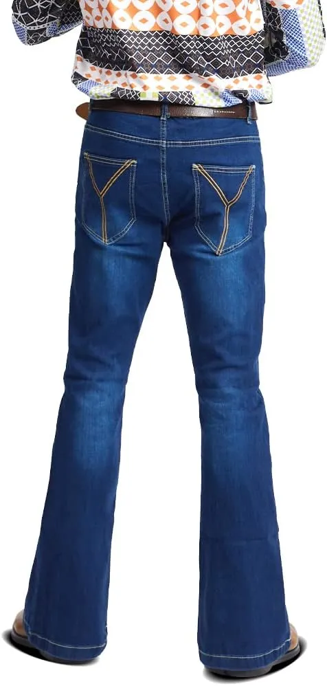 Mens Bell Bottom Jeans 70s Outfits for Men,Mens Bell Bottoms Disco Pants Bell Bottom Pants Jeans for Men