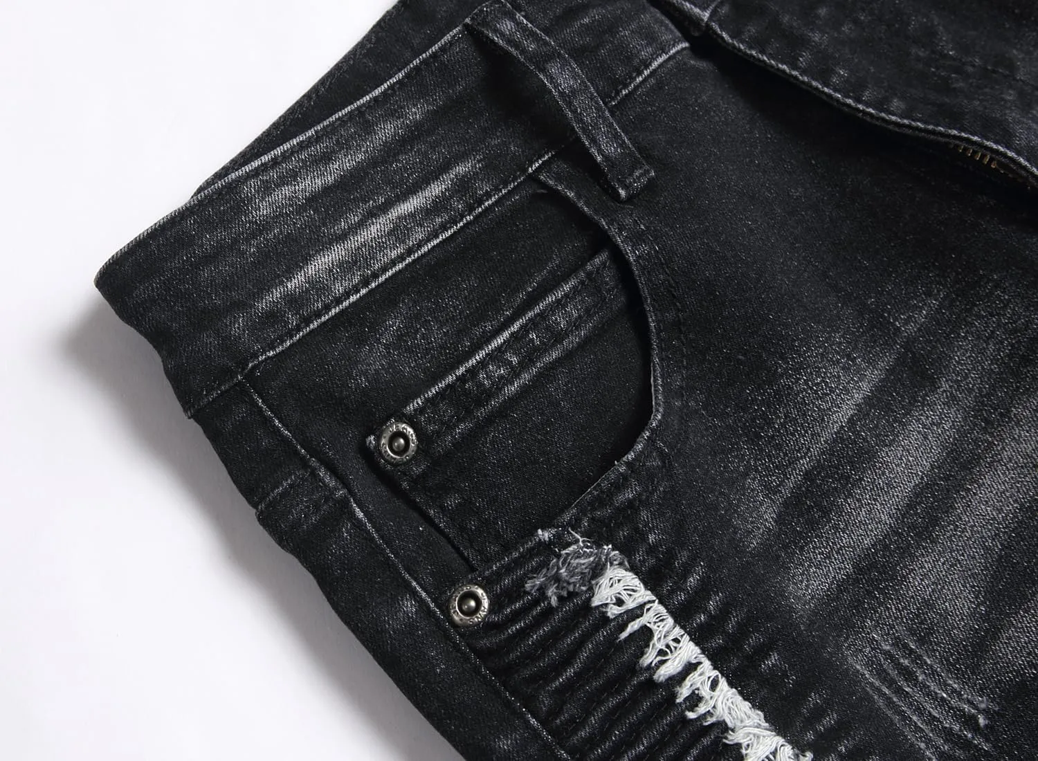 Men's Distressed Ripped Slim Fit Denim Jeans Pants