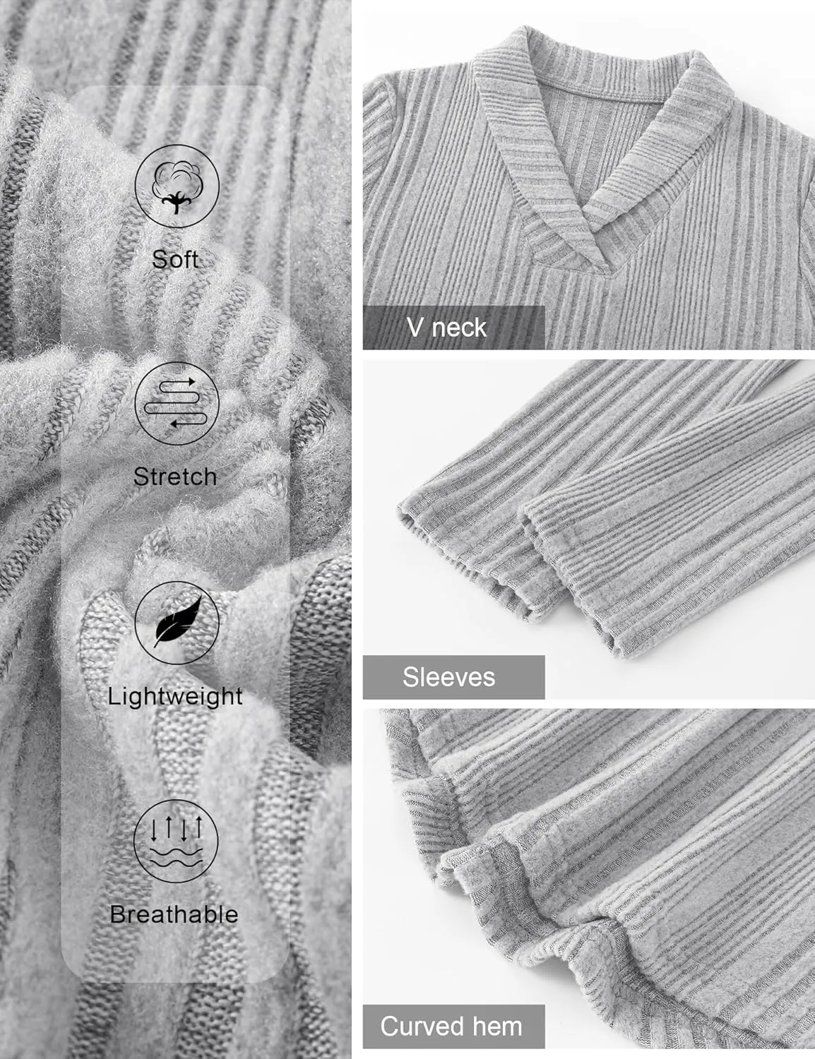 Micoson Womens Long Sleeve Tops V Neck Casual Shirts Lapel Blouses Dressy Business Fall Knit Thin Pullover Tunic Tops
