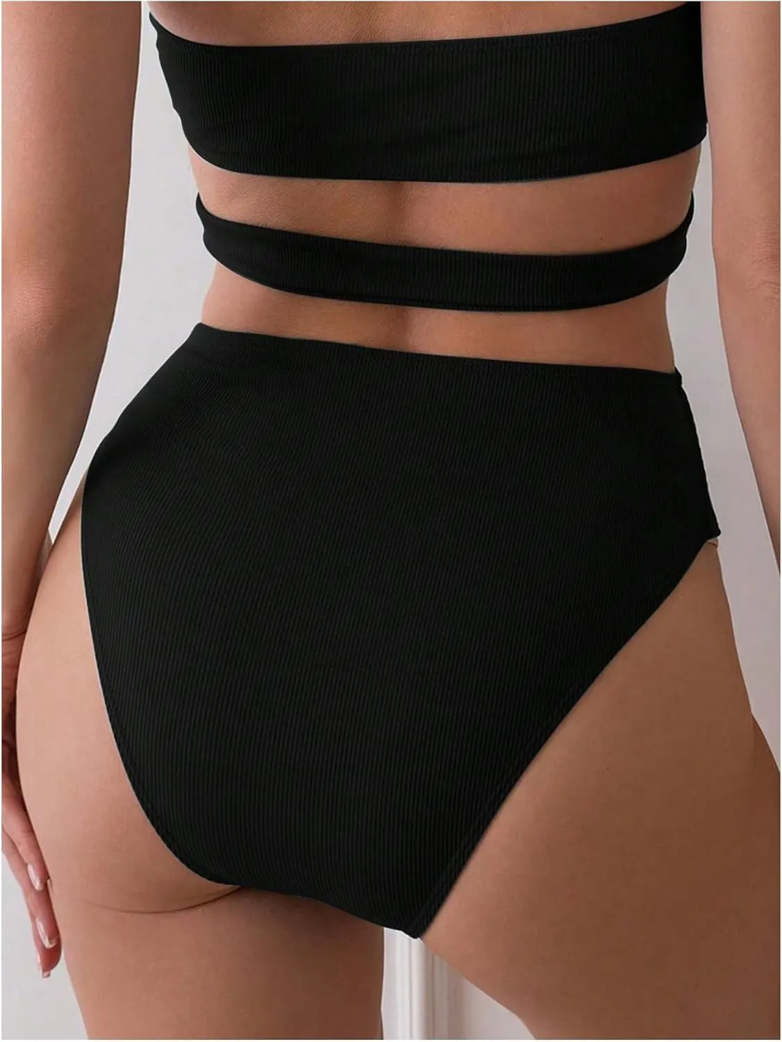 Milumia Women's Cut Out Ring Linked One Piece Bathing Suit Halter Neck Monokini Swimsuit