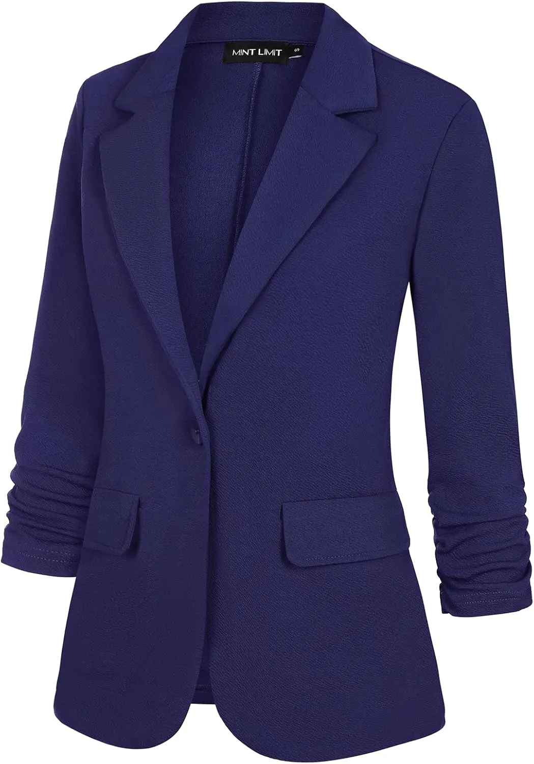 MINTLIMIT Womens Blazer 3/4 Sleeve Lapel Collar Business Work Blazers Button Front Casual Jackets with Pockets