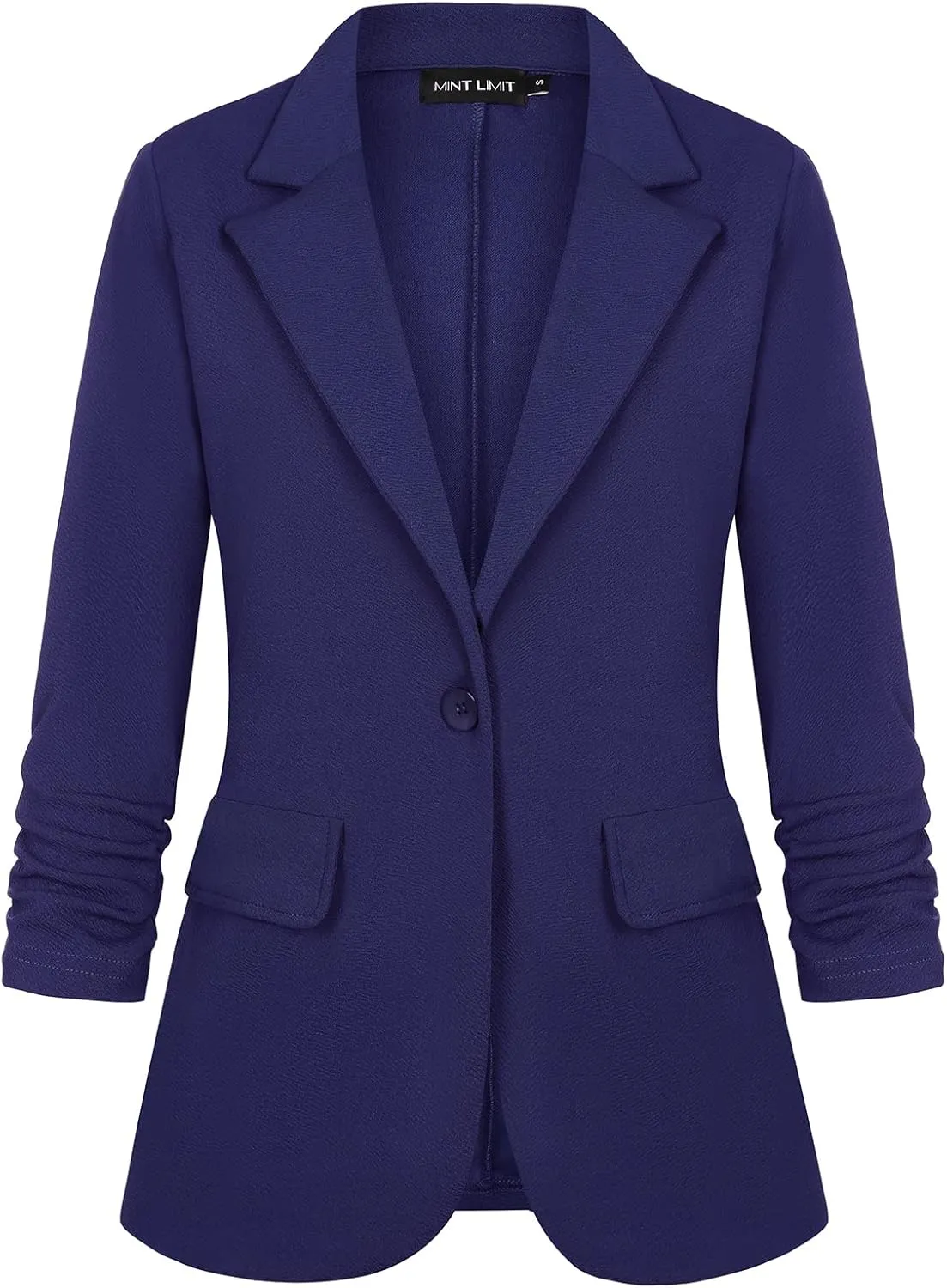 MINTLIMIT Womens Blazer 3/4 Sleeve Lapel Collar Business Work Blazers Button Front Casual Jackets with Pockets