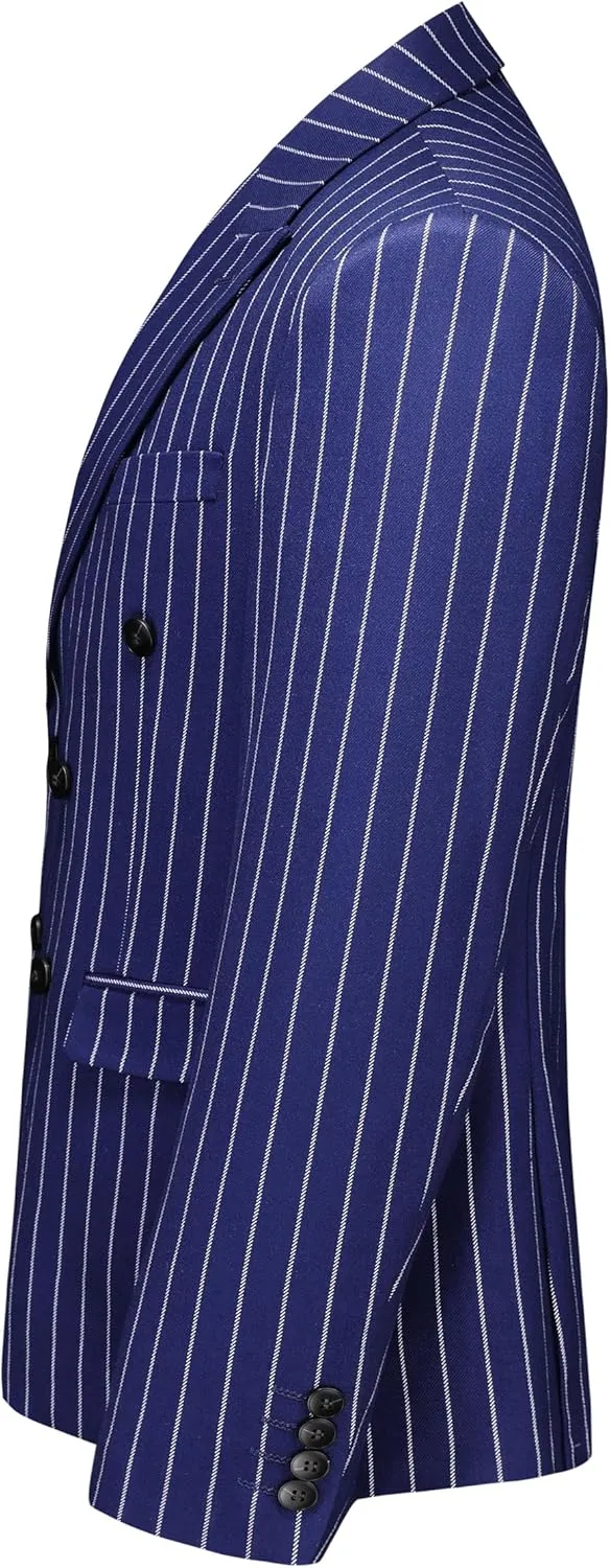 MOGU Mens Striped Sport Coat  Slim Fit Pinstripe Blazer Suit Jacket for Men, Business Casual Dress Coat