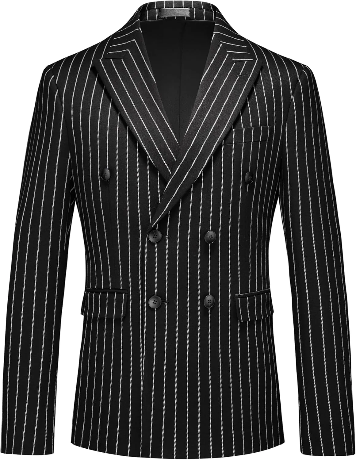 MOGU Mens Striped Sport Coat  Slim Fit Pinstripe Blazer Suit Jacket for Men, Business Casual Dress Coat