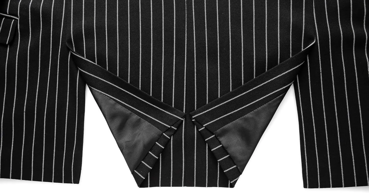 MOGU Mens Striped Sport Coat  Slim Fit Pinstripe Blazer Suit Jacket for Men, Business Casual Dress Coat