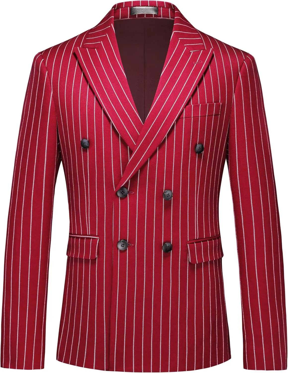 MOGU Mens Striped Sport Coat  Slim Fit Pinstripe Blazer Suit Jacket for Men, Business Casual Dress Coat
